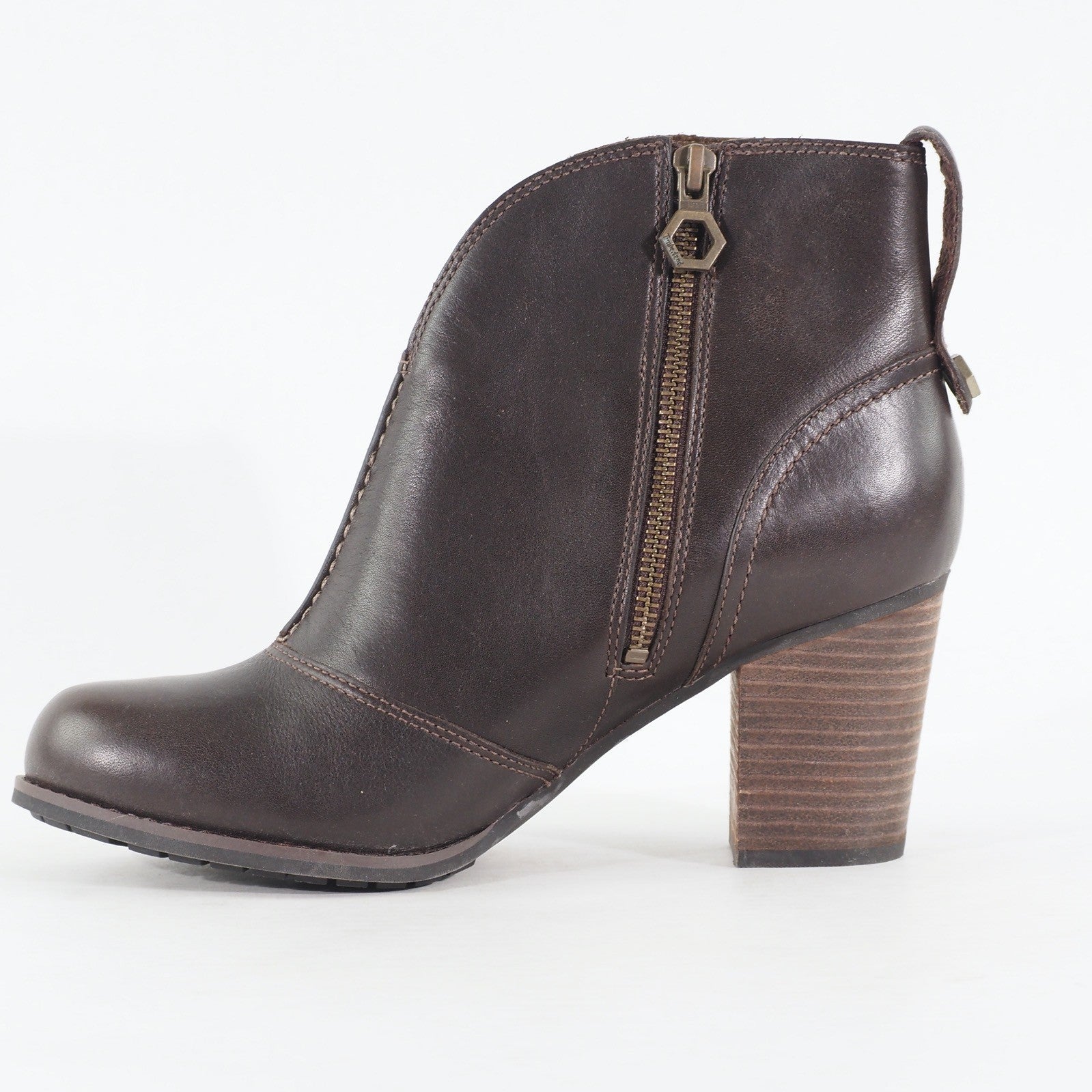 Womens Timberland Trenton 8543A Zip Side Ankle Brown Boots 