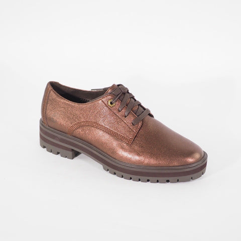 Womens Timberland London Square Oxford A1SLL Copper Leather Lace Walking Shoes 