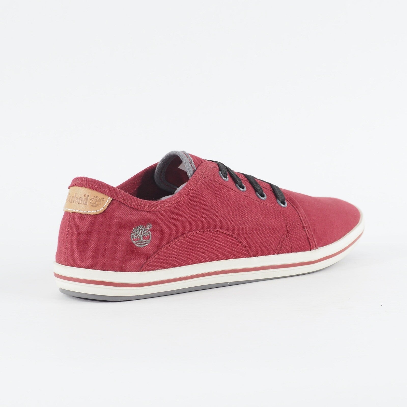 Mens Timberland EK Casco Bay 5228A Burgundy Canvas Lace Up Low Casual Shoes