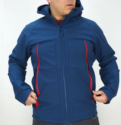 Mens Jack Wolfskin Sportiv Softshell 1306281 Dark Indigo Zip Up Windproof Jacket