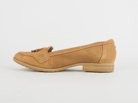 Womens Timberland Thayer RFD Suede 8150R Wheat Leather Slip On Casual Loafers