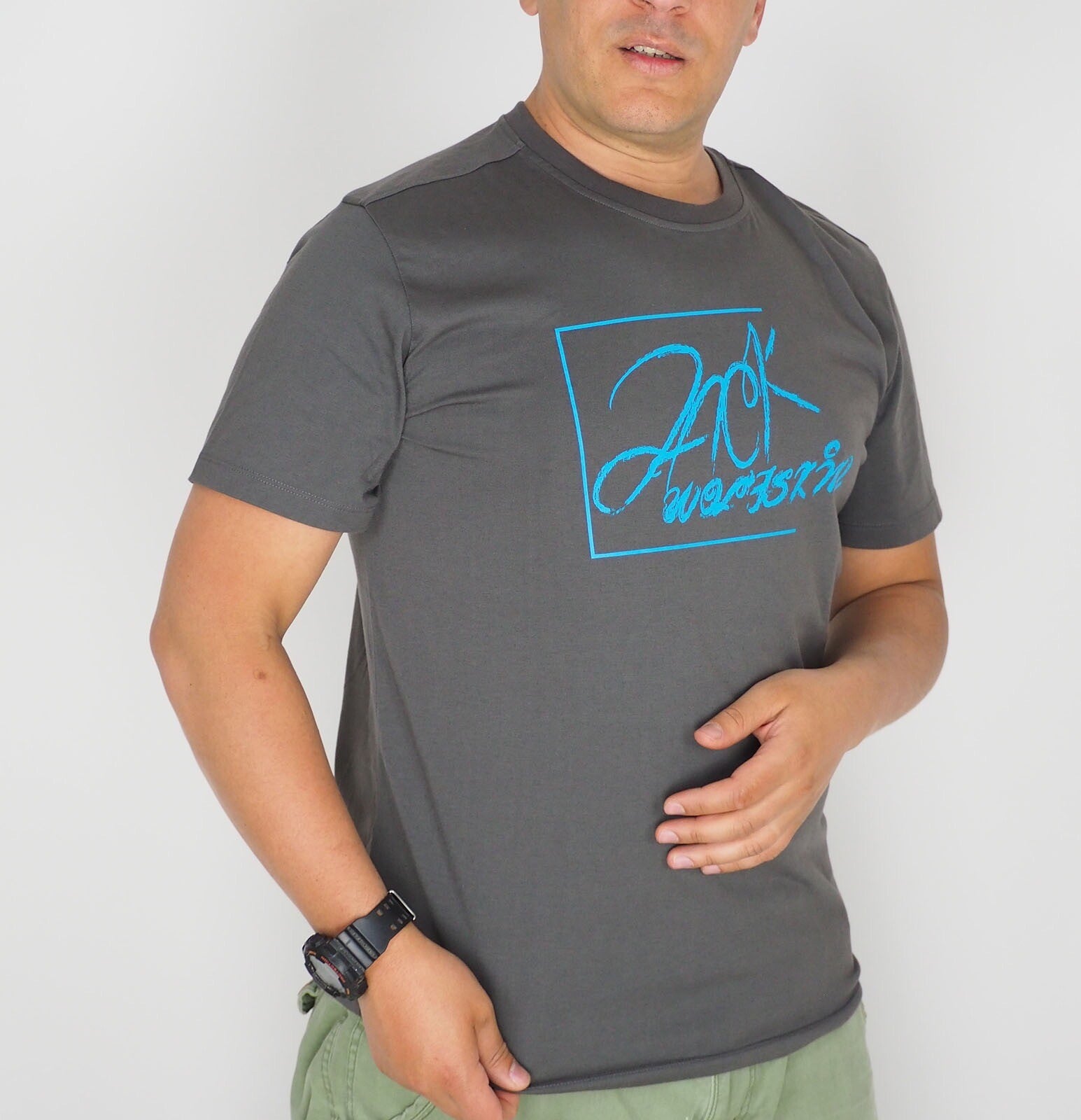 Mens Jack Wolfskin GRA 5006601 Dark Steel Casual Light Short Sleeve T Shirt