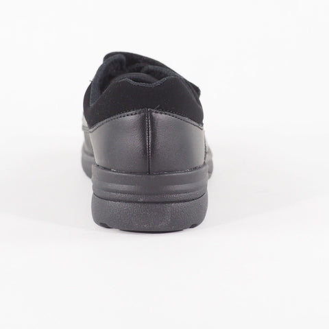 Boys Clarks Obie Play Black Leather Double Strap School Walking Shoes