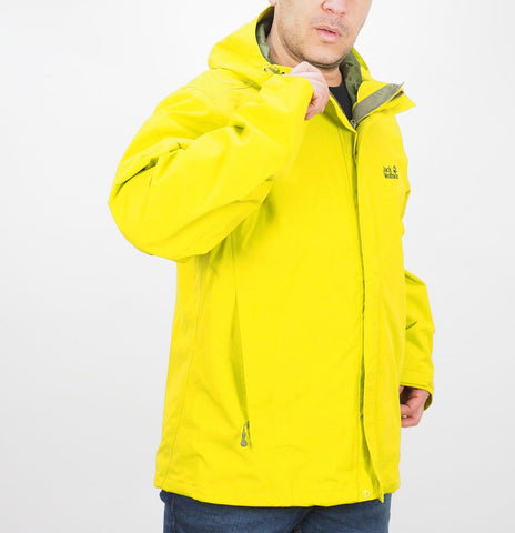 Mens Jack Wolfskin Laconic 1106431 Wild Lime Zip Up Windproof Hiking Jacket