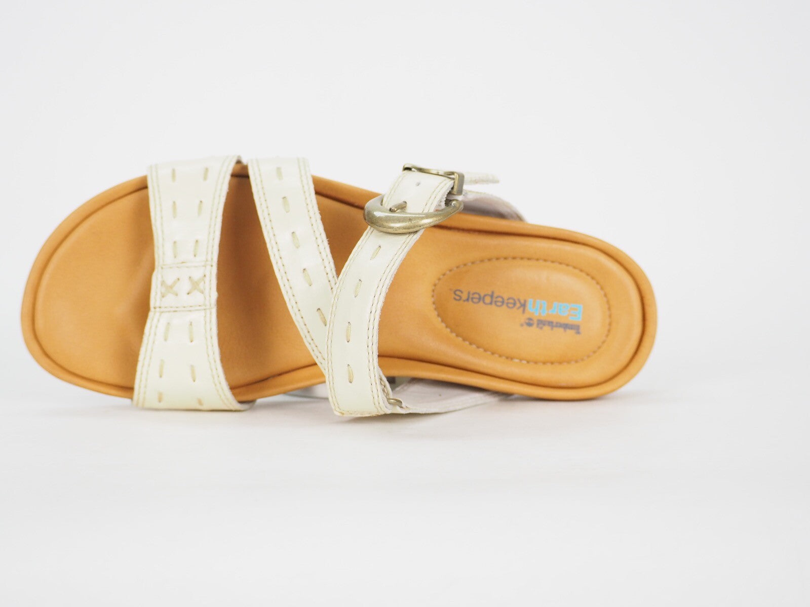 Womens Timberland Pleasant Bay 25638 White Leather Slider Casual Summer Slippers