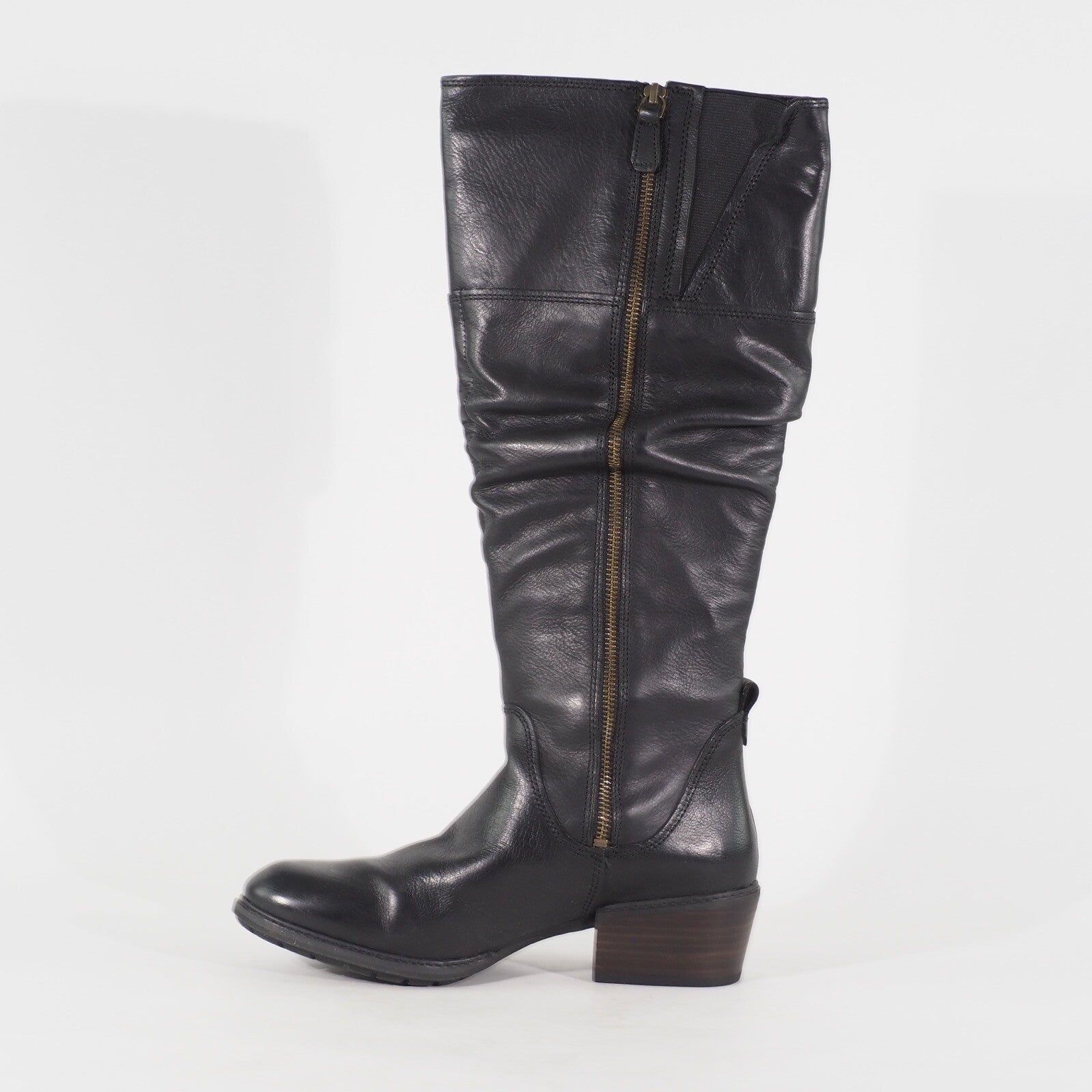 Womens Timberland Sutherlin Bay Tall A1T33 Black Leather Side Zip Walking Boots