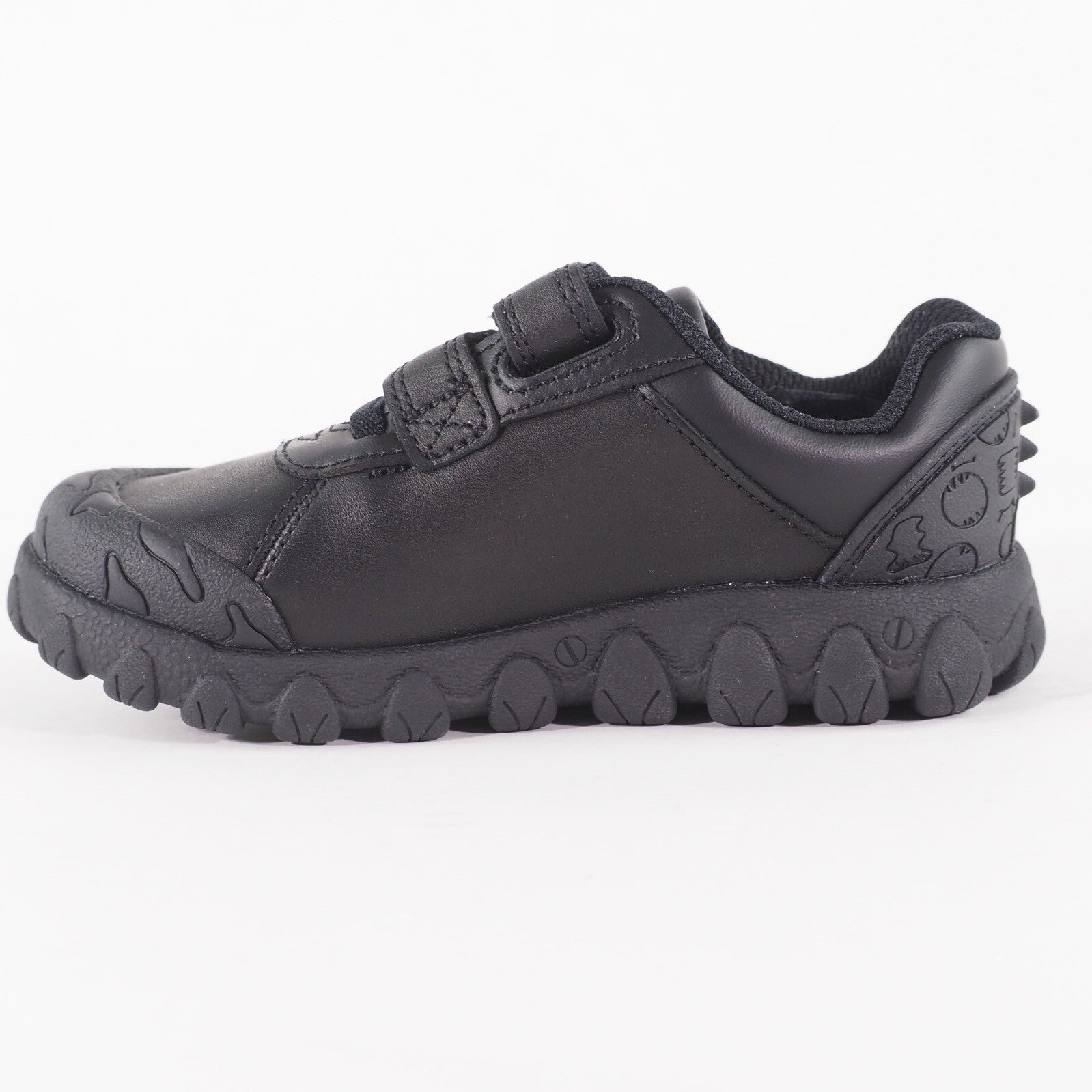 Boys Clarks Tyrex Ride Black Leather Double Strap School Walking Kids Shoes