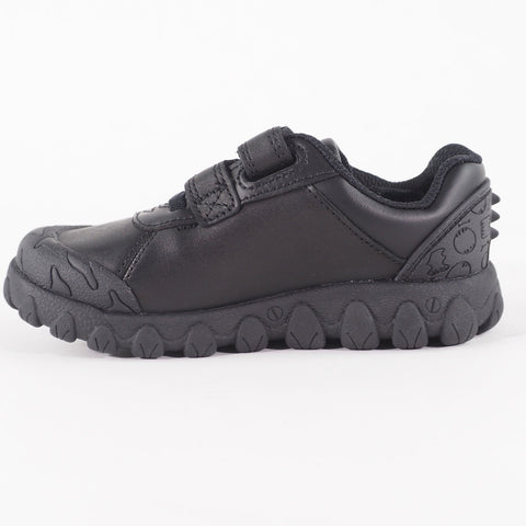 Boys Clarks Tyrex Ride Black Leather Double Strap School Walking Kids Shoes