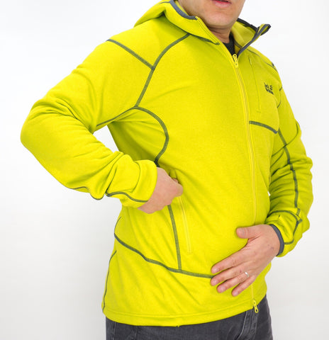 Mens Jack Wolfskin Prime Dynamic Nanuk 1703281 Wild Lime Hooded Sweatshirt