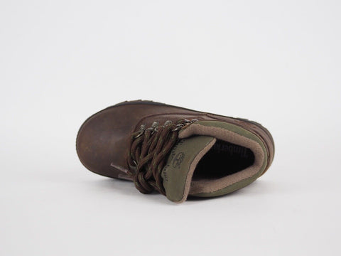 Infants Timberland Euro Hiker 95855 Dark Brown Leather Lace Up Baby Hiking Shoes