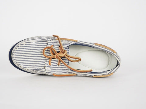 Womens Timberland Classic 2 Eye 8910A Navy Stripe Canvas Boat Shoes UK 3.5 - London Top Style