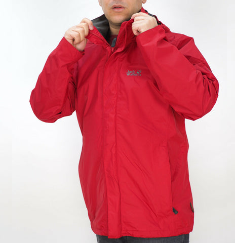 Mens Jack Wolfskin Texapore 5006511 Indian Red Waterproof Windproof Jacket
