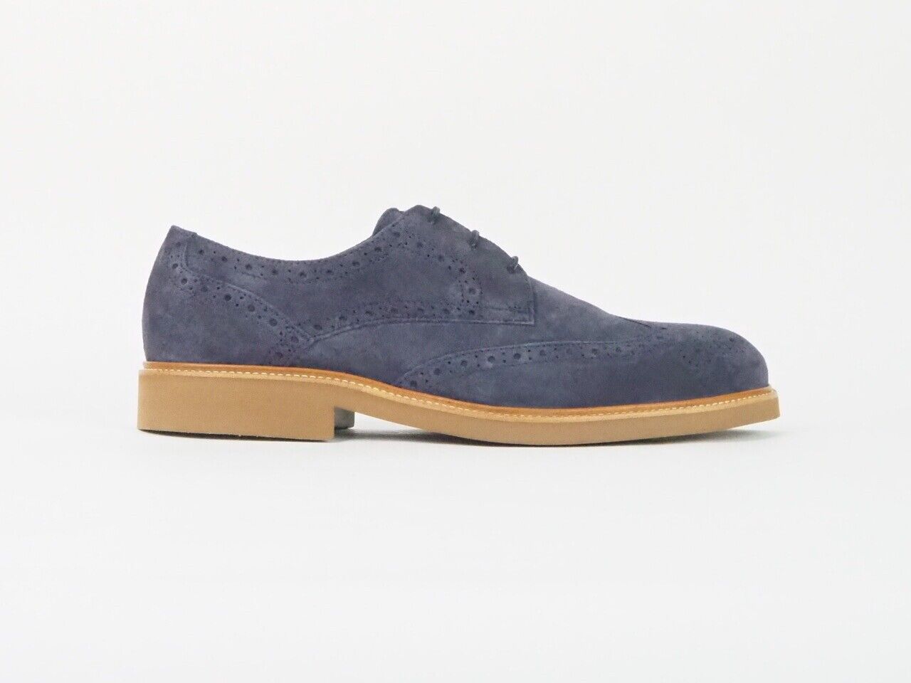 Mens Hackett HMS20801 Chino Suede Brogue Blue Leather Lace Up Shoes