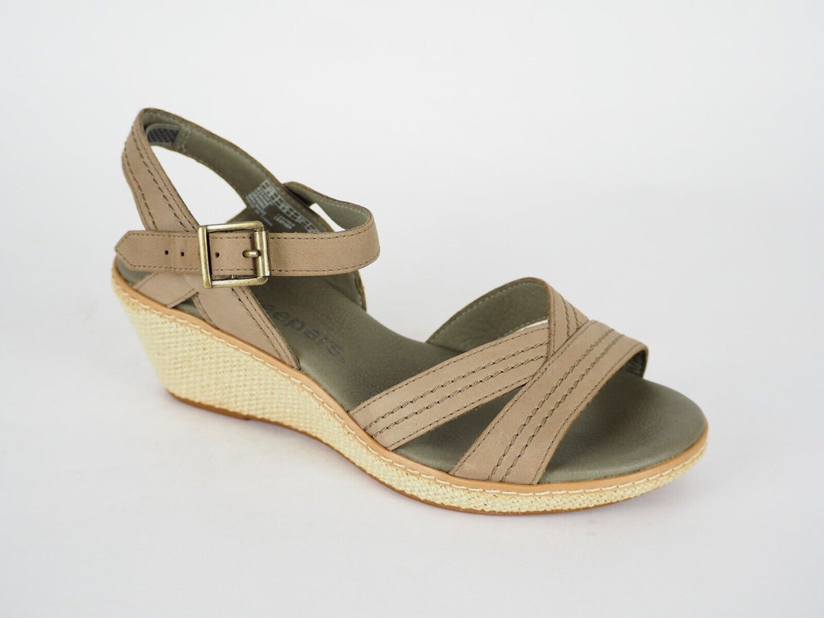 Womens Timberland Whittier 8260R Warm Grey Leather Strappy Sandals