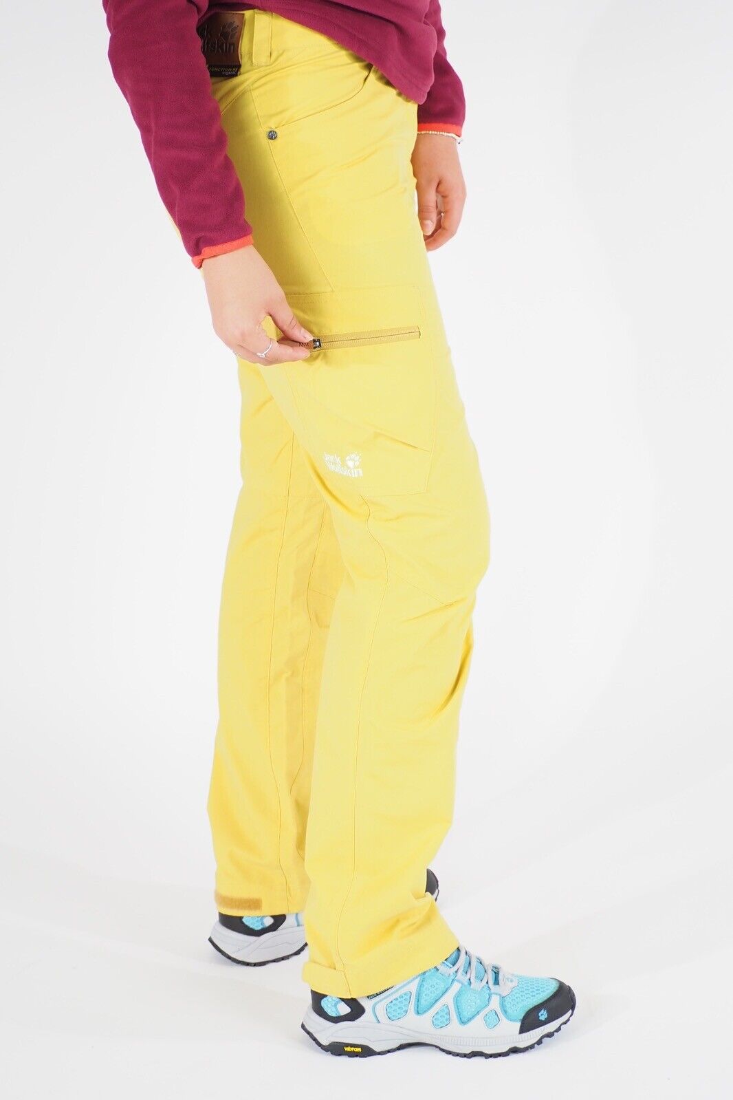Womens Jack Wolfskin Evo 1502821 Yellow Moss Warm Windproof Hiking Trousers