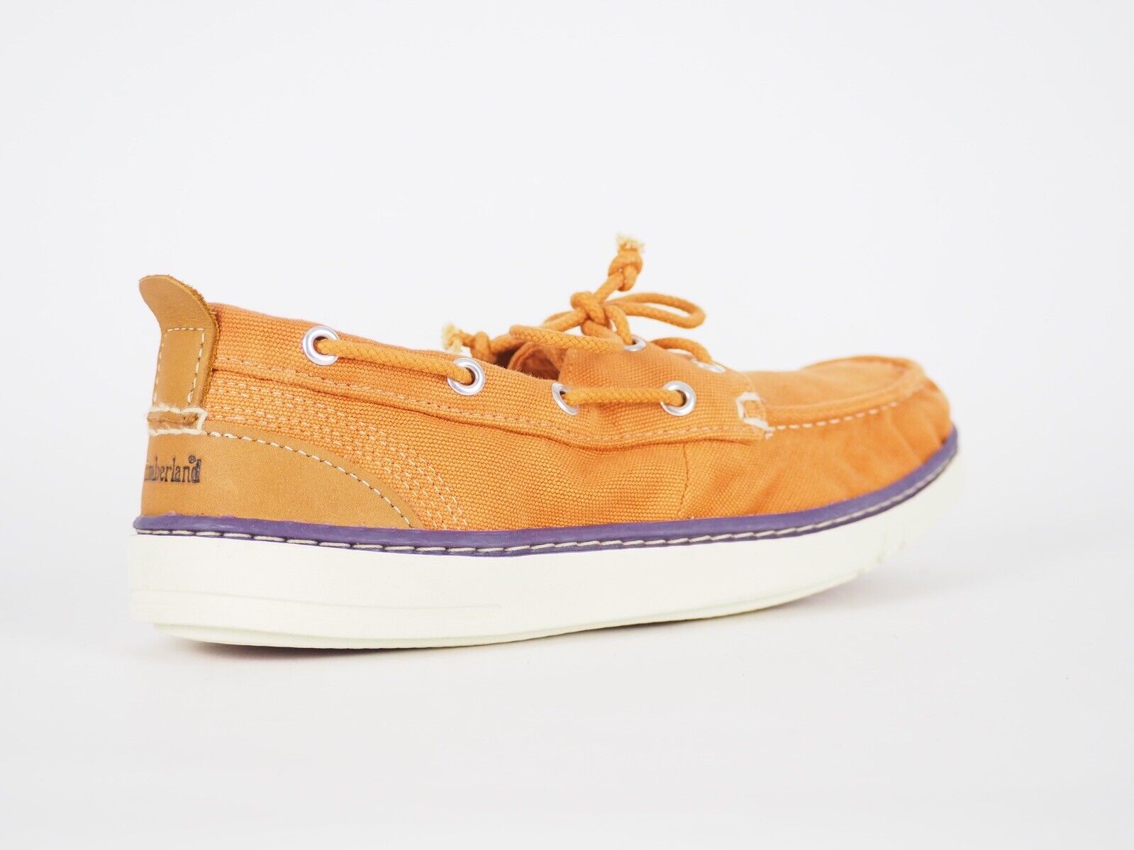 Womens Timberland Hookset 8441B Light Orange 2 Eye Lace Up Casual Boat Shoes