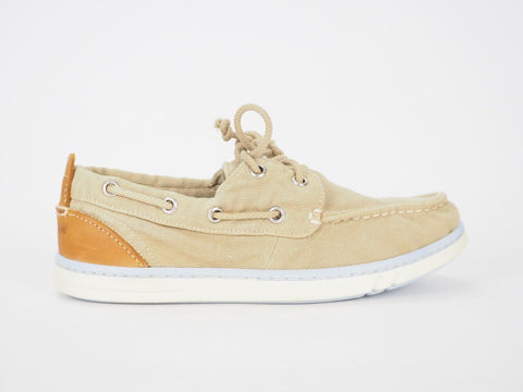 Juniors Timberland Hookset A172O Beige Handcrafted Soft Low Casual Boat Shoes - London Top Style