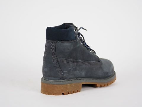 Boys Timberland 6 Inch Premium A1A72 Dk Grey Nubuck Lace Up Chukka Boots