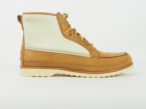 Mens Timberland 82583 Abington Tan Leather Cream Wool Lace Up Boots Made In USA