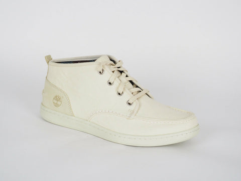 Mens Timberland NM Cupa 6233A White Canvas Textile Lace Up Chukka Light Boots