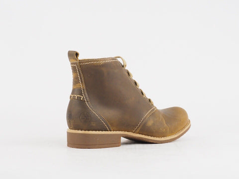 Womens Timberland 3745R Beige Leather Shoes Casual Lace Up Ankle Chukka Boots