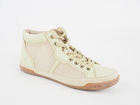 Womens Timberland Northport 3964R Cream Leather Fabric Lace Up Chukka Boots