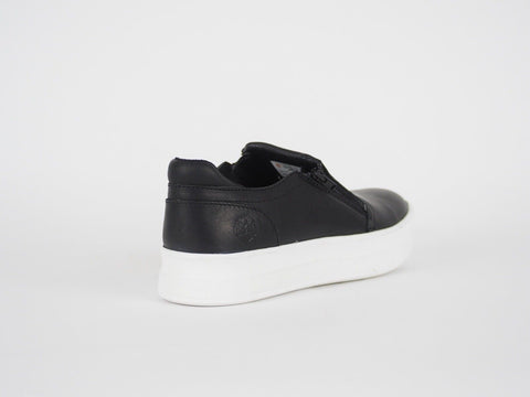 Womens Timberland Mayliss A1IOM Black Leather Zip Up Slips On Casual Trainers - London Top Style