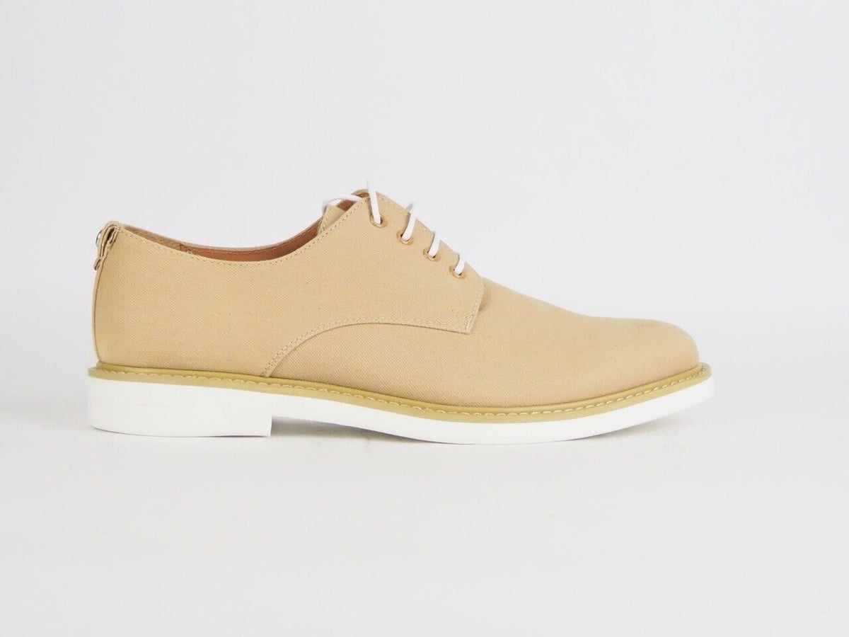 Mens Peter Werth Pegg Derby Sand Canvas Lace Up Formal Shoes