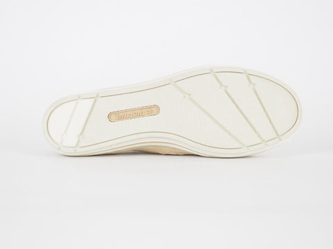 Womens Timberland Cascbay 8844R Beige Leather Laceless Loafer Flats Casual Shoes