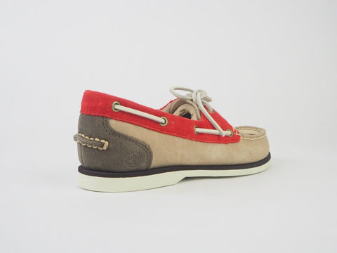 Womens Timberland EK Classic 8861R Red Beige Grey Suede Boat Casual Light Shoes