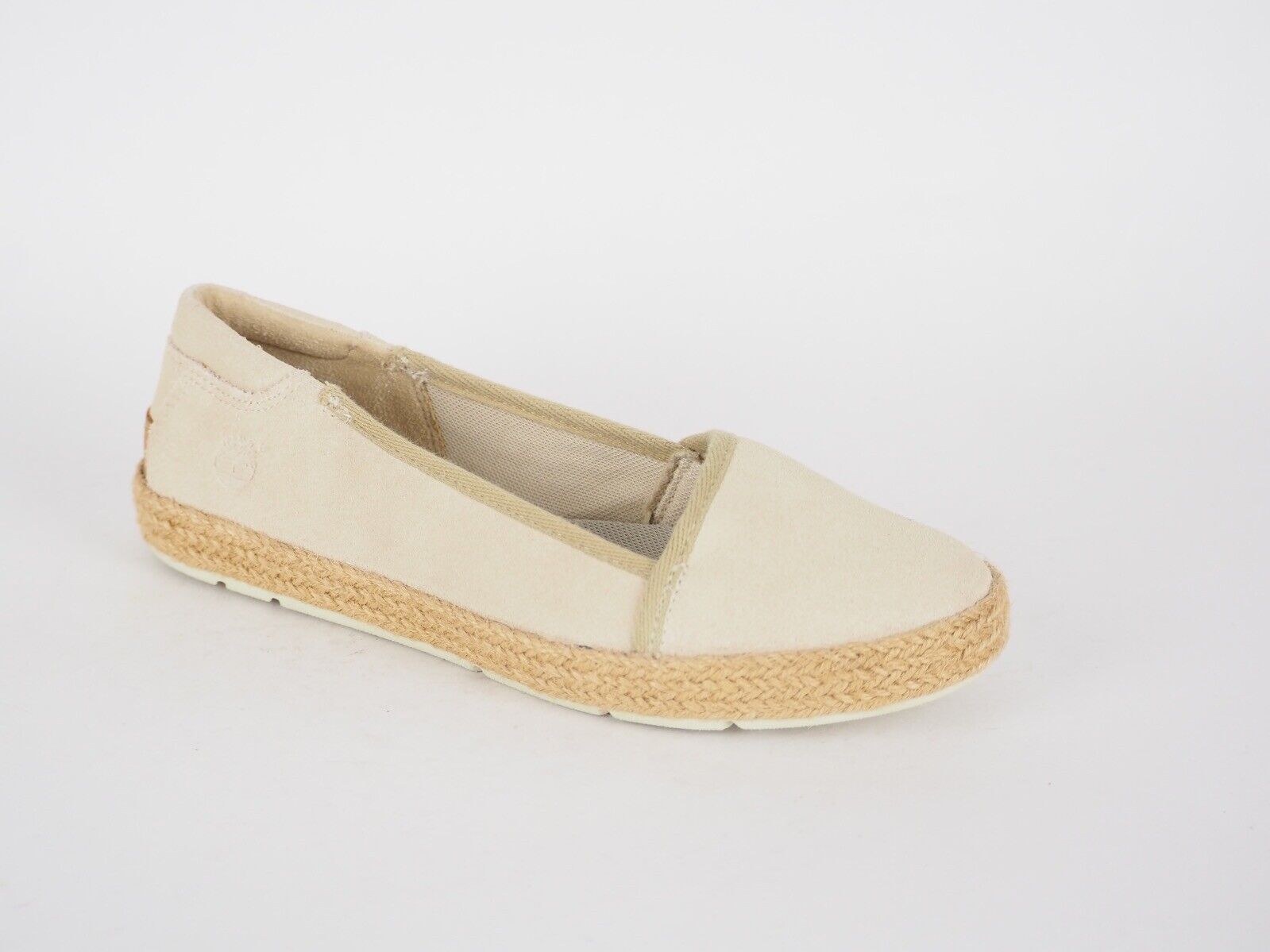 Womens Timberland Casco Bay A17E2 Beige Leather Summer Shoes Slip On Flats