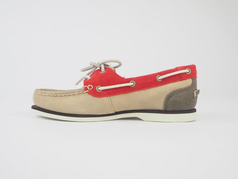 Womens Timberland EK Classic 8861R Red Beige Grey Suede Boat Casual Light Shoes