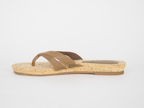 Womens Timberland EK Spaulding 8022A Brown Leather Thong Sandals