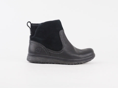 Womens Timberland Earthkeepers 8629A Black Leather Zip Up Shoes Ankle Boots