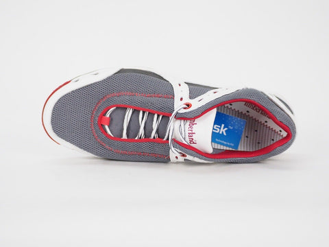 Womens Timberland Boating 27640 White Grey Leather Casual Trainers Sports Shoes