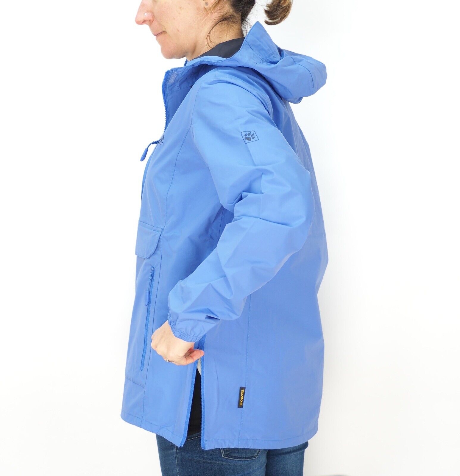 Womens Jack Wolfskin Cloudburst Smock 1108642 Baja Blue Waterproof Hooded Jacket - London Top Style