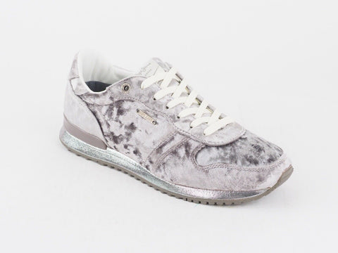 Womens Pepe Jeans Gable PLS30726 Velvet Grey Lace Up Walking Casual Trainers