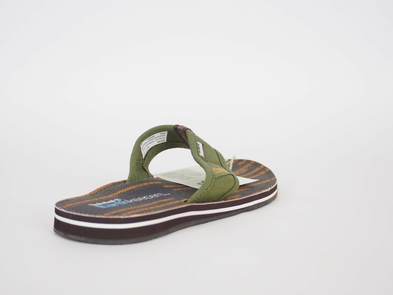 Mens Timberland Earthkeepers Canvas 44564 Olive Casual Summer Thong Flip Flops - London Top Style