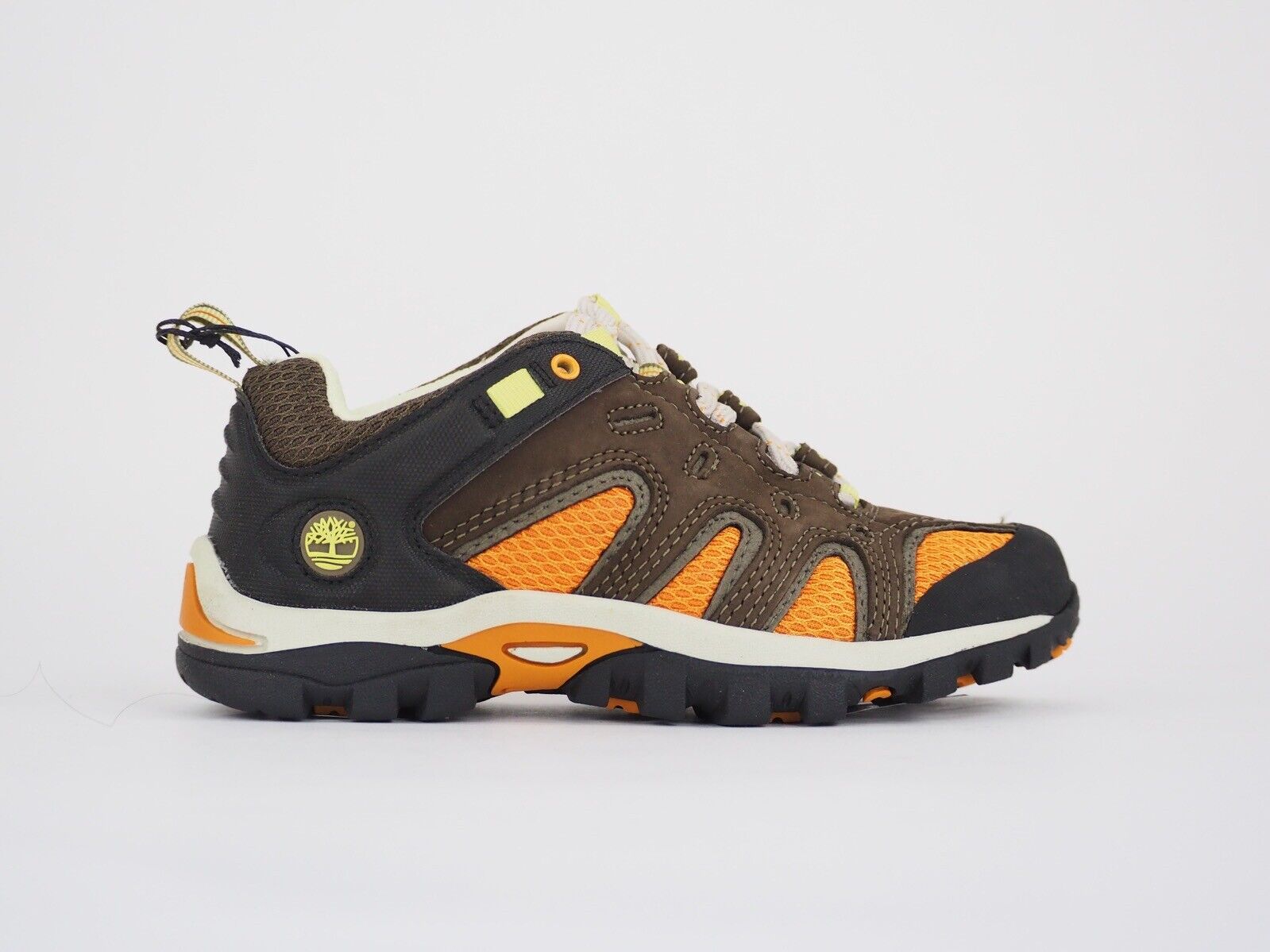 Boys Timberland Hypertrail Hiker 58710 Orange / Brown Leather Kids Walking Shoes - London Top Style