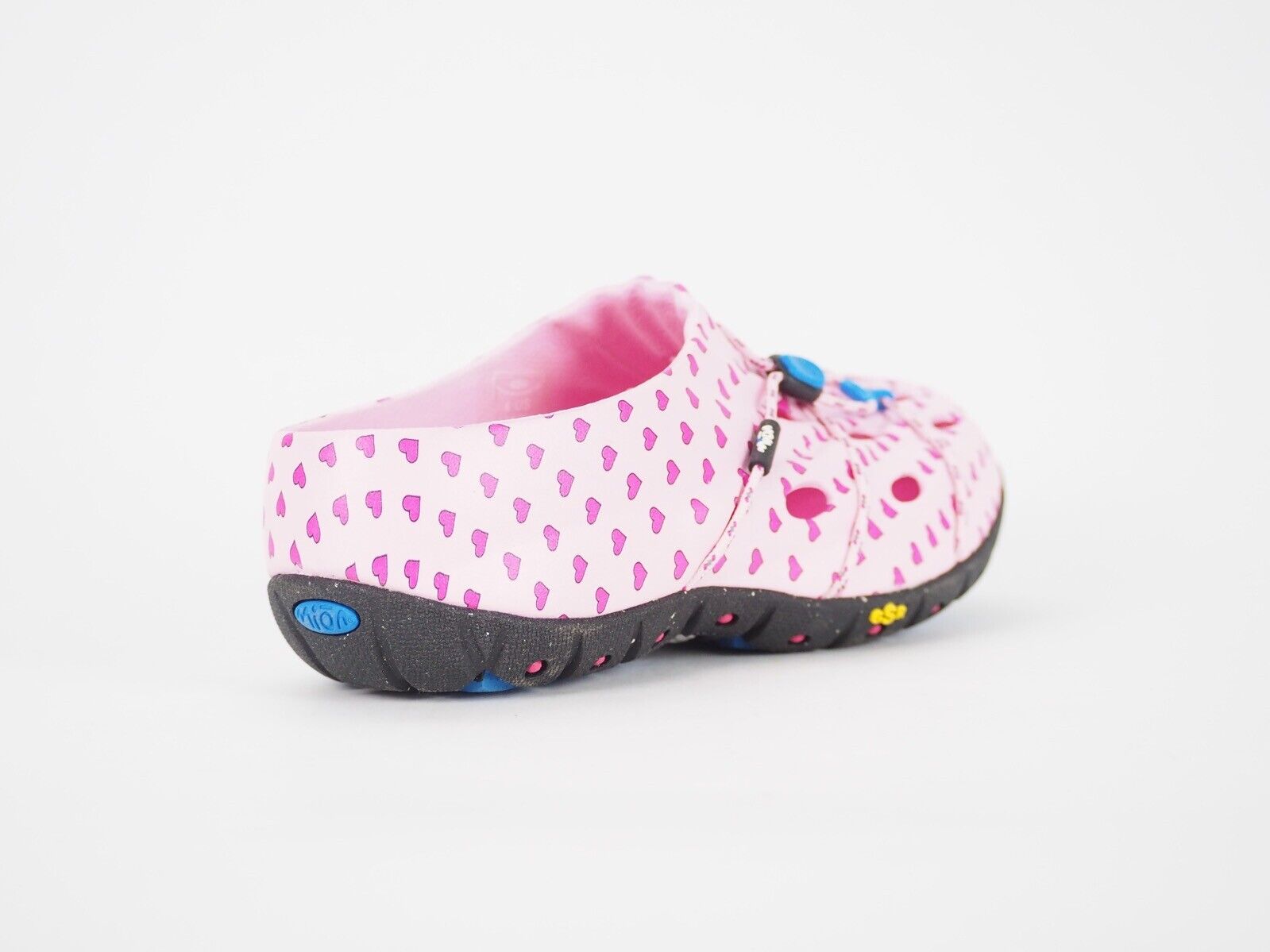 Girls MION Pen Shell 99763 Pink Hearts Rubber Holiday Slip On Summer Clog Shoes - London Top Style