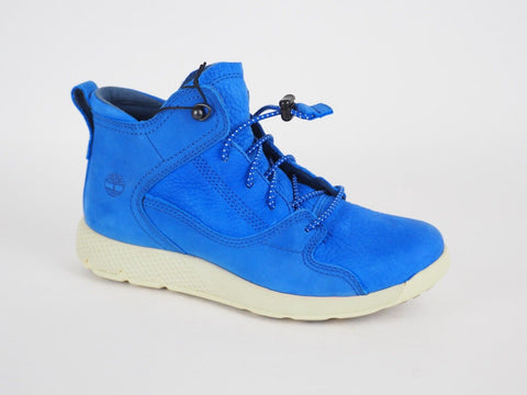 Boys Timberland Ortholite A1JHN Blue Leather Lace Up Shoes Kids Casual Trainers