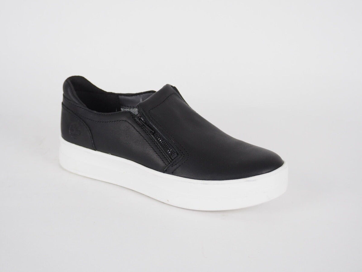 Womens Timberland Mayliss A1IOM Black Leather Zip Up Slips On Casual Trainers - London Top Style