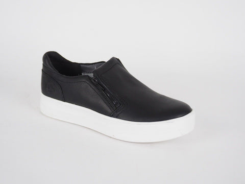 Womens Timberland Mayliss A1IOM Black Leather Zip Up Slips On Casual Trainers - London Top Style