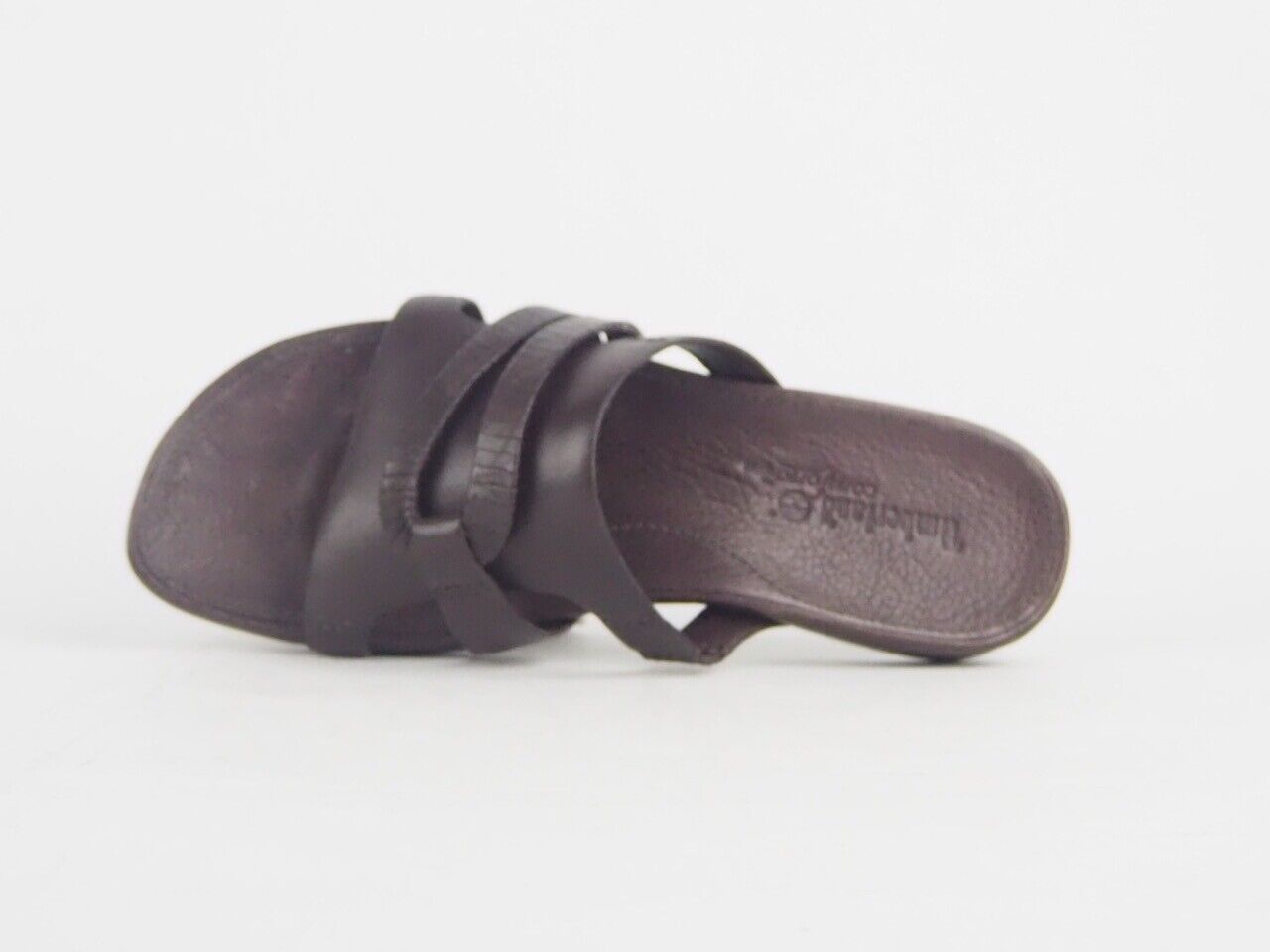 Womens Timberland Dunaway 64337 Brown Leather Slip On Casual Walking Slides - London Top Style