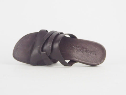 Womens Timberland Dunaway 64337 Brown Leather Slip On Casual Walking Slides - London Top Style