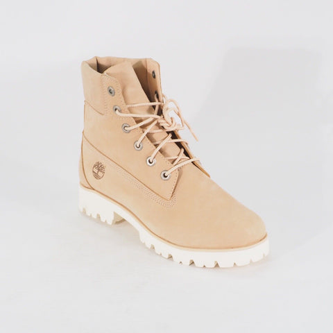 Womens Timberland Premium 6 Inch A1TYI Peach Leather Lace Casual Walking Boots