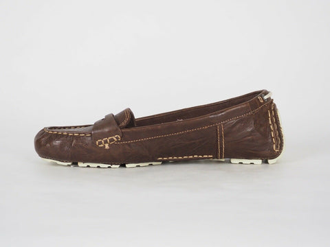 Womens Timberland Classic 27693 Brown Leather Shoes Casual Slip On Moccasins - London Top Style
