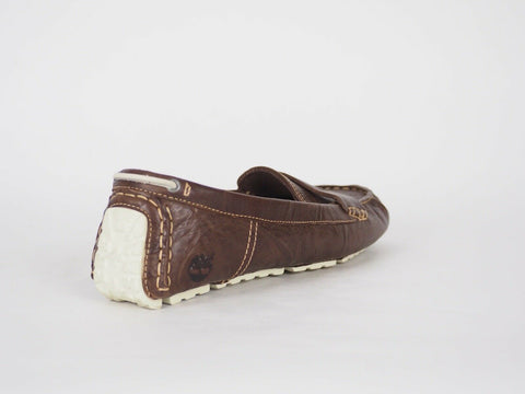 Womens Timberland Classic 27693 Brown Leather Shoes Casual Slip On Moccasins - London Top Style