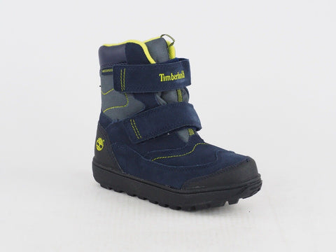 Boys Timberland Polar Cave A12AD Navy Blue Leather Warm Waterproof Snow Boots