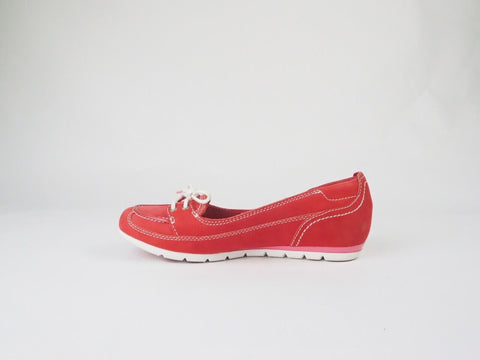 Womens Timberland Ek Belle Island 8952 RM Red Leather Loafet Slips On Shoes - London Top Style